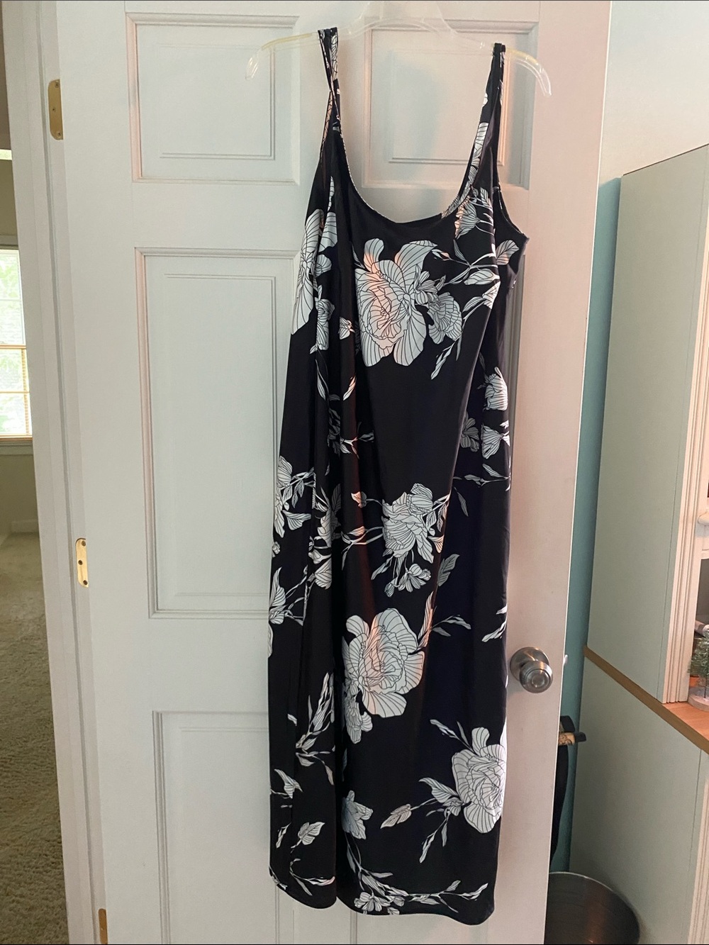 a new day Black Floral Midi Slip Dress